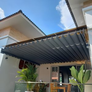 Mẫu Mái Xếp Che Sân Ngoài Trời Giá Rẻ